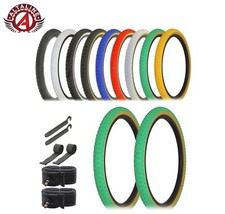 ALTALINE BICYCLE 20 X 1.75 COMP III PERFORMANCE TIRES 8PC SET MULTIPLE COLORS.