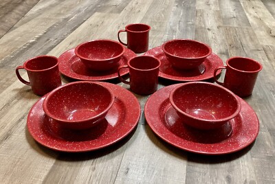 Camping Plates Enamelware Dinnerware Tepee Camp Pendleton