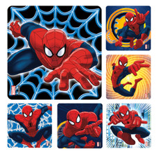 25 Spiderman Stickers, 2.5" x 2.5" each