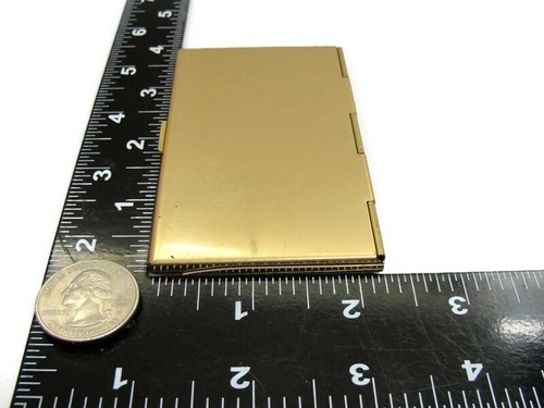 Vintage Thank You Business Card Holder Black Gold Tone - Picture 5 of 12