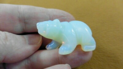 (Y-BEA-WA-600) little White Opalite BEAR carving FIGURINE gemstone I love bears