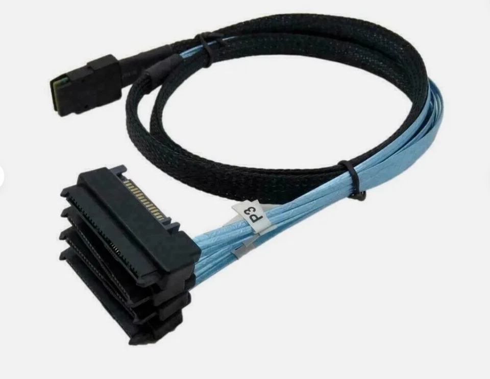 New Mini SAS 36P SFF-8087 to 4 SFF-8482 Connectors With SATA Power Cable 3FT 1M - Image 2 of 4