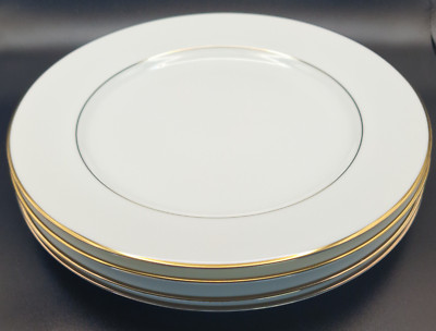 Fairmont Eternal Collection, 4-teiliges GOLD Speiseteller-Set reinweißes Porzellan, UK