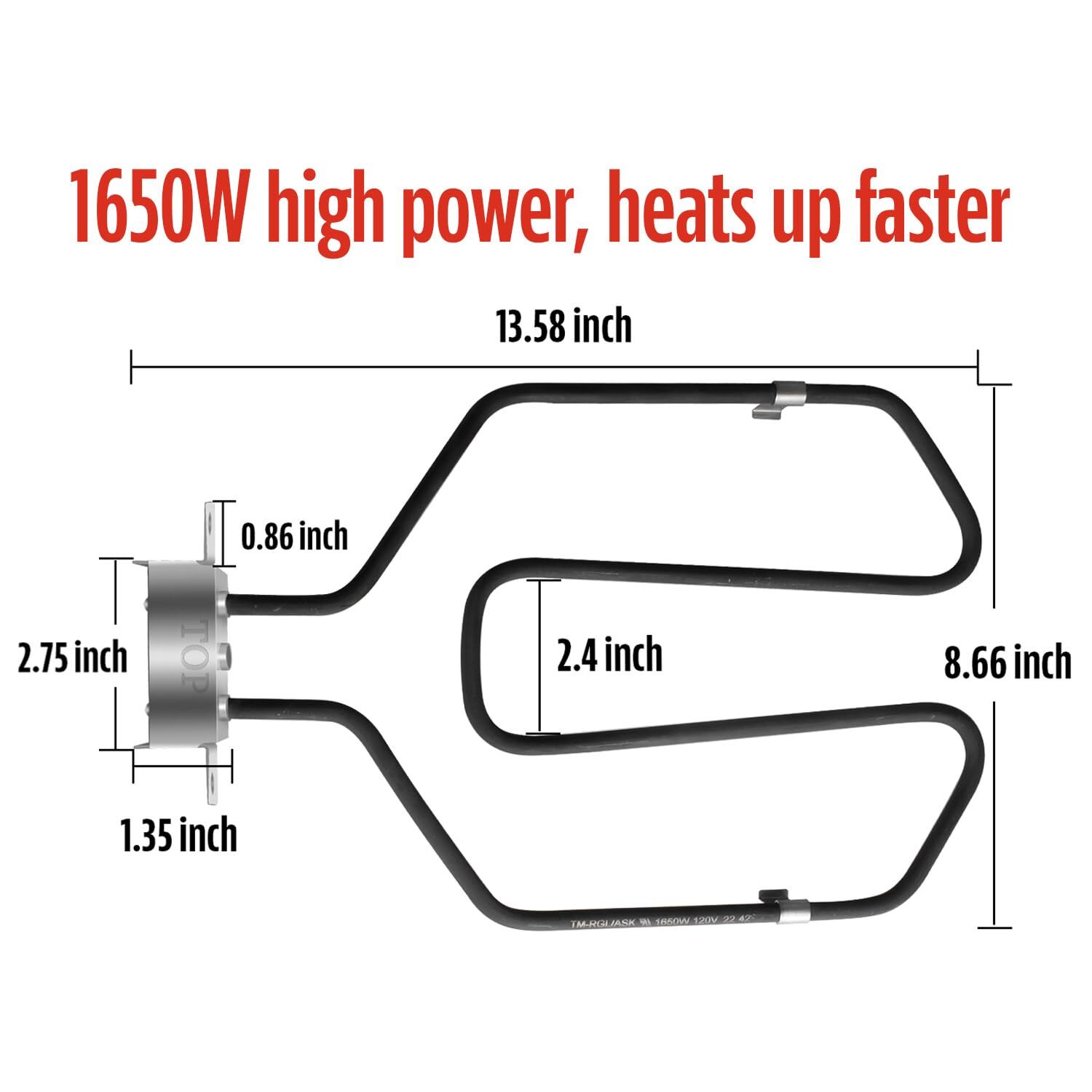 Upgrade Universal 1650W 15A Electric Smoker Heating Element Kits with Adjusta...