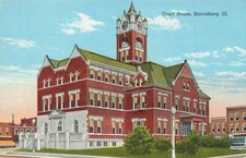 c1930s-40s Court House Harrisburg Illinois IL P398