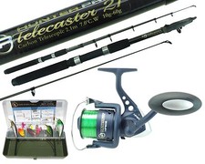 Pike Fishing Spinning Kit 6ft 8ft 10ft Carbon Telescopic Rod HP60S Reel Tackle 