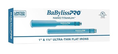 BaByliss PRO Nano Titanium Ultra-Thin 1'' and 1-1/2'' Flat Iron Straightener Set