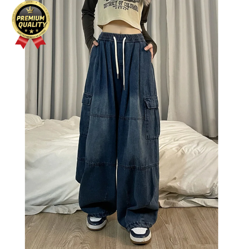 Pantalones Cargo Para Mujer Chándal De Cintura Alta Moda Ajustado Elástico Lujo