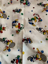 Peter Pan Fabric Mickey Minnie Sports Golf Tennis Skating Fabric Piece 44x42