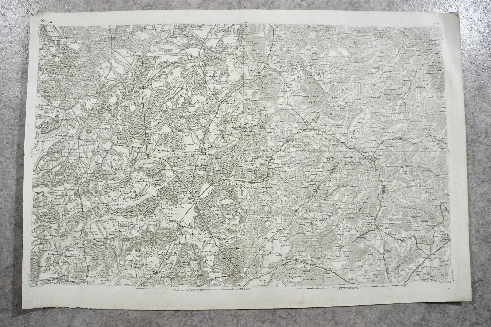 CASSINI CARTE IN PLANO 630mm X 950 mm, 1808, REMIREMONT , n 144 , 9 M,
