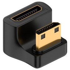 8K Mini HDMI to HDMI U Shaped Adapter, U Shape Down Angle Mini HDMI Male to HDMI