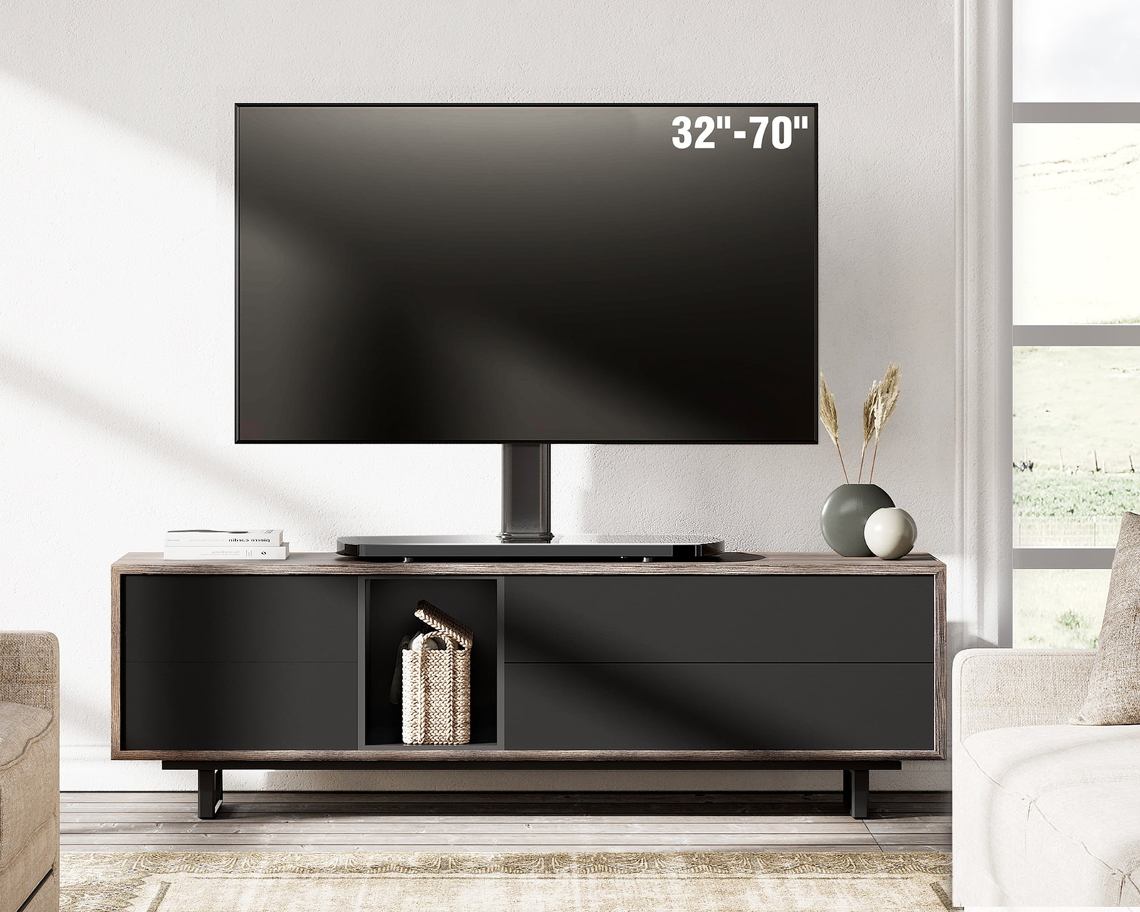 Tabletop TV Stand Base with Swivel Mount for 3275 inch LED Flat screen