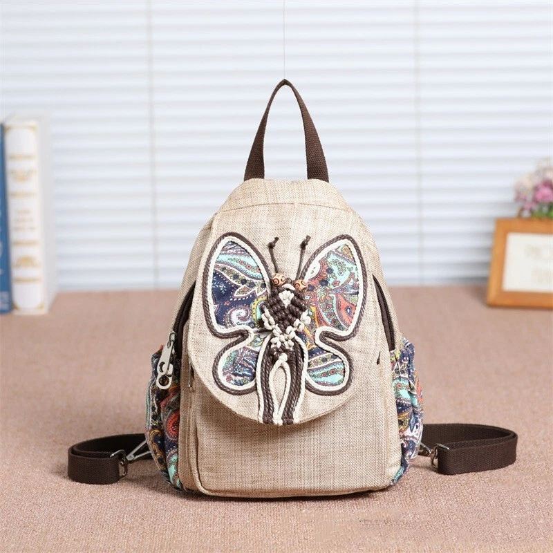 Women's Travel Backpack: Stylish Butterfly (National/New/Literary)