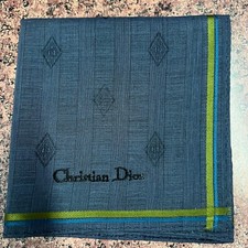 MAN HANDKERCHIEF BLUE GEOMETRICS CLASSIC VTG COTTON POCKET ART SQUARE 19   CD27