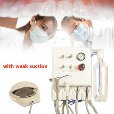 4H Portable Dental Turbine Unit Water Bottle Work Weak Suction & Compressor DE