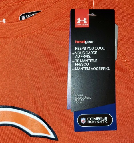 Chicago Bears Orange Under Armour Combine Authentic LS Workout T-Shirt - Mens S - Picture 7 of 8