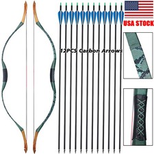 20-50lbs Traditional Recurve Bow Archery Handmade Longbow Hunting Shoot Target