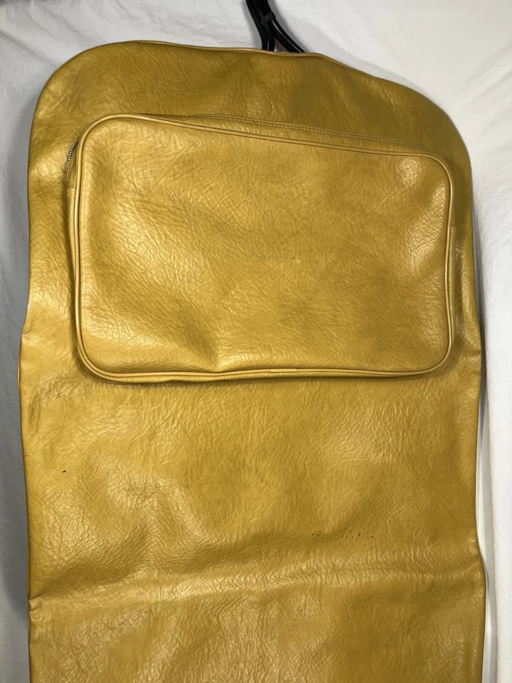 Traje de Viaje Bolso de Cuero Vintage American Tourister Amarillo Mostaza Foto 2 de 4