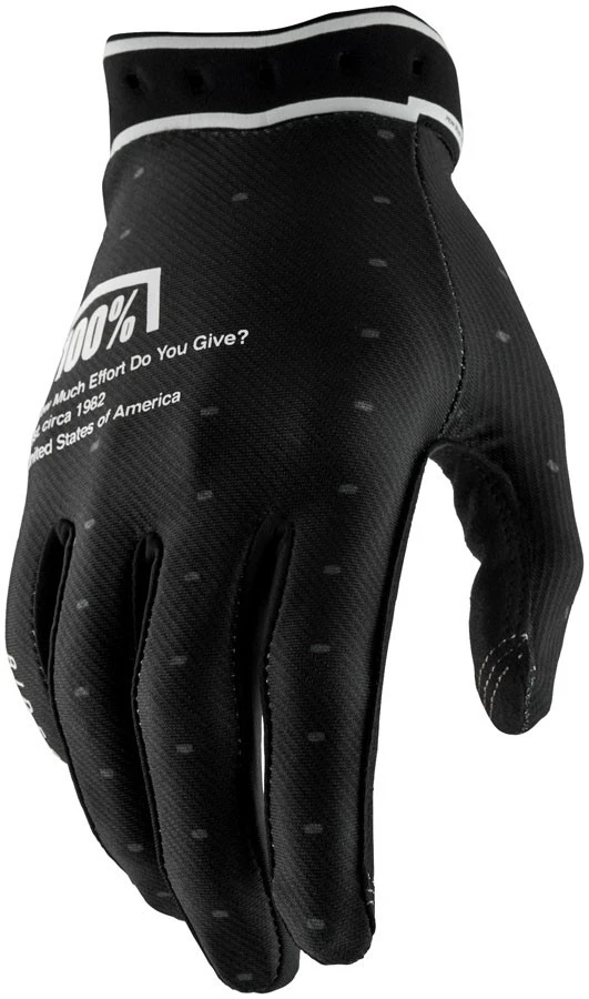 100% Ridefit Gloves Full Finger Cycling Gloves 2X-Large Black