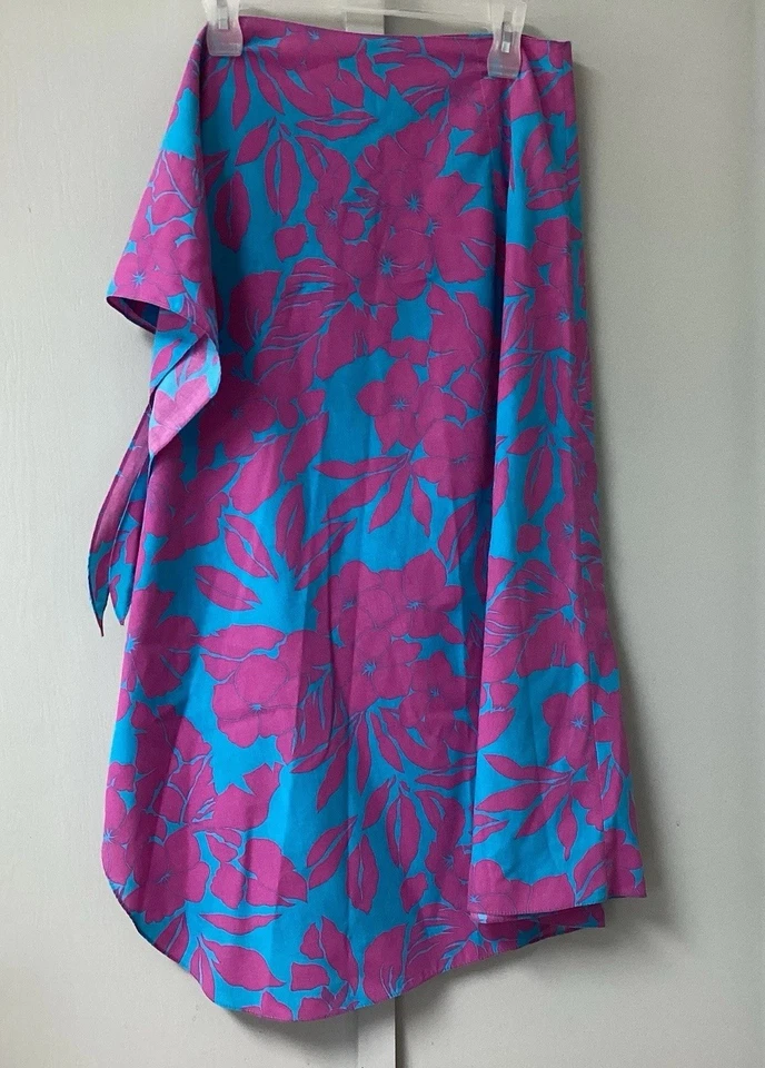 Falda envolvente floral de hibisco rosa hawaiano Hilo Hattie talla única algodón Foto 3 de 4