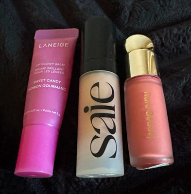 Laneige Sample Size Set: Sweet Candy Lip Glowy Balm, Warmglow Gel, Happy Mini