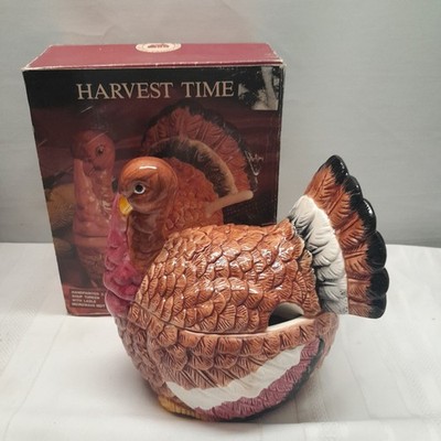 Vintage Benchmark Harvest Time Ceramic Thanksgiving Turkey Soup Tureen No Ladle 
