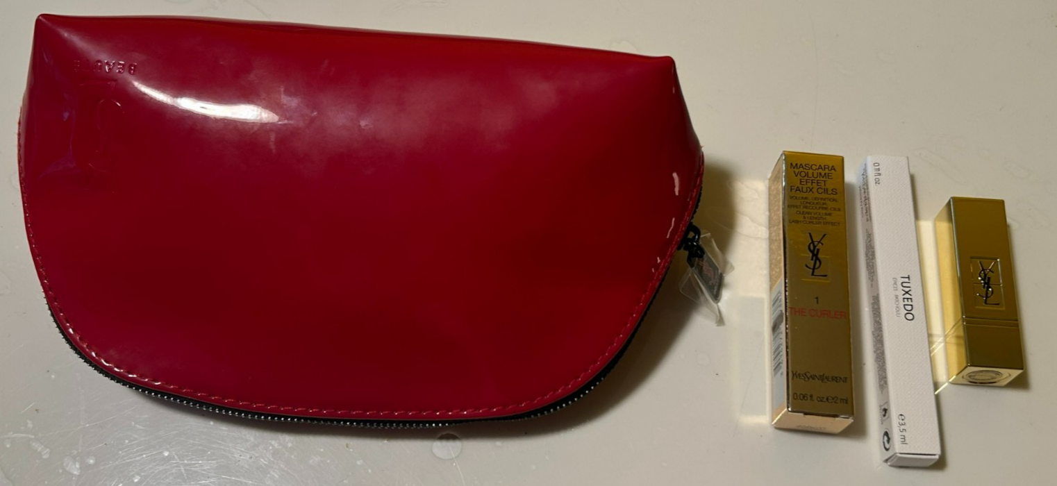 SAINT LAURENT Borsa trucco YSL Yves Saint Laurent fucsia (con trucco incluso nuova)