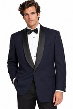 vintage 60s AFTER SIX midnight blue tux tuxedo jacket 42L formal one button