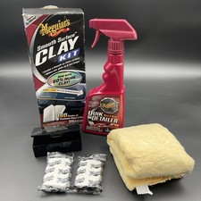 Meguiars Smooth Surface Clay Kit 2 Clay Bars Quick Detailer Microfiber Car Care