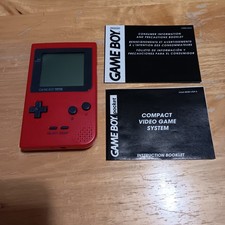 Nintendo Game Boy Pocket Red MGB-001 Tested, working, with manuals
