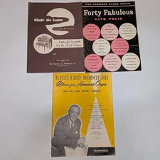 x3 LOT Hammond Chord Organ Sheet Music Books Forty Fabulous Hits Folio Album