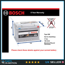 Battery fits AUDI Q2 Q3 A2 A1 A4 Allroad S5 TT A5 Q5 S1 RS3 Bosch 096