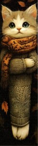 Chat Marque page chat chaton en robe de laine. Bookmark cat in a wool dress