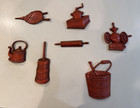 Vintage MCM Orange Metal Sexton Wall Art Kitchen Decor 6 Distressed Farm Country — photo 1