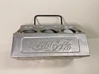 Vintage Coca-Cola 6 Pack Bottle Carrier Coke Caddy Aluminum Holder Embossed