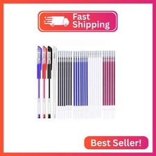WedFeir Heat Erasable Fabric Marking Pens with 28 Refills for Tailors Sewing, an