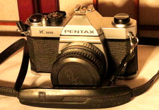 PENTAX ASAHI K1000 35mm FILM CAMERA w/RICONAR 1:2.2 55mm RICOH LENS