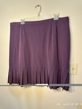 Vintage Sag Harbor 24W Plus Purple Pleated Knee Skirt Office Granny Grannycore