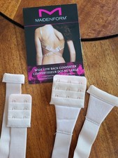 Maidenform 1" Spacing Wide Low Back Bra Converter Straps Nude Color
