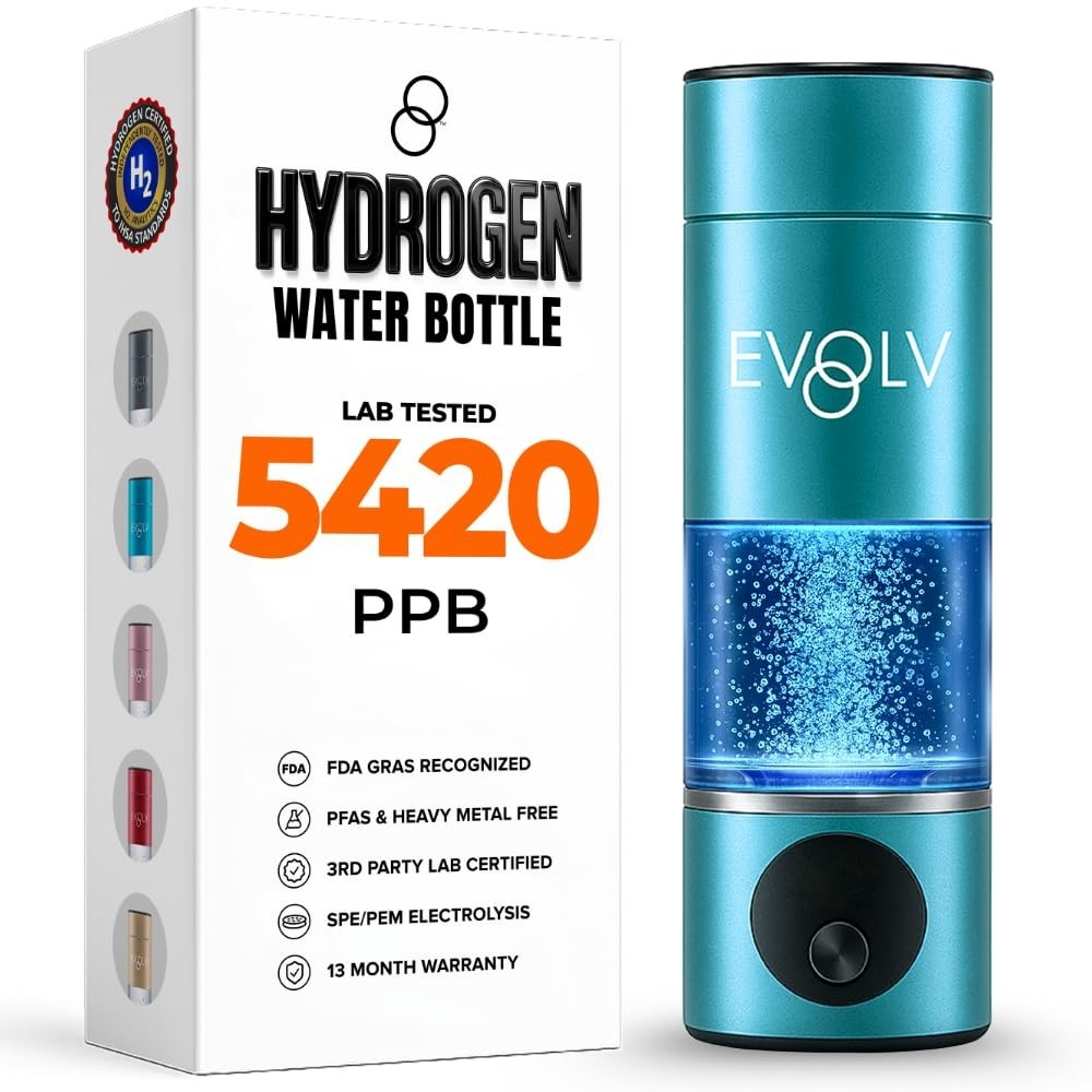 CERTIFIED Evolv Hydrogen Water Bottle Infuser Portable  5.4P