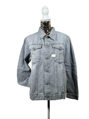 G-Star Raw Jacke Herren Größe L Grau Arc 3D Jeansjacke Knöpfe Faded Grey Neu