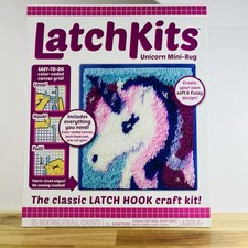Latchkits Unicorn Mini-Rug Sewing Kit Classic Latch Hook Craft Age 6 Brand New