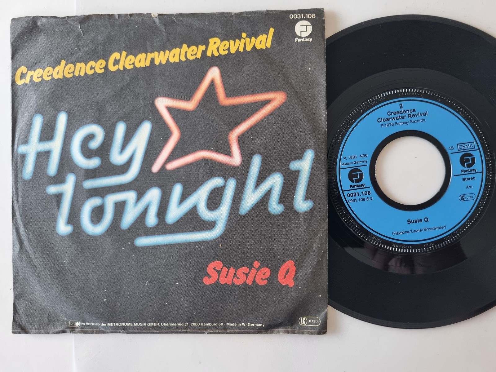 Creedence Clearwater Revival - Hey Tonight 7'' Vinyl Germany