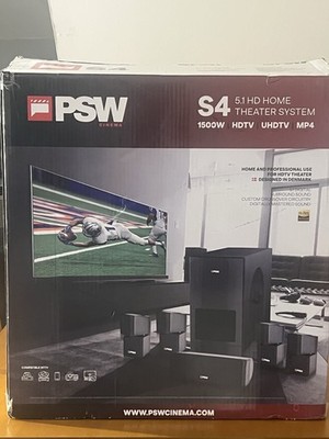PSW Cinema S4 5.1 Channel HD Home Theater Speaker System 1500W MP4 Black