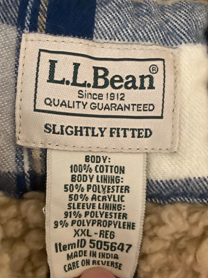 Abrigo LL Bean Mujer Sherpa Forrado Franela a Presión Tareas XXL Ligeramente Ajustado Foto 3 de 4