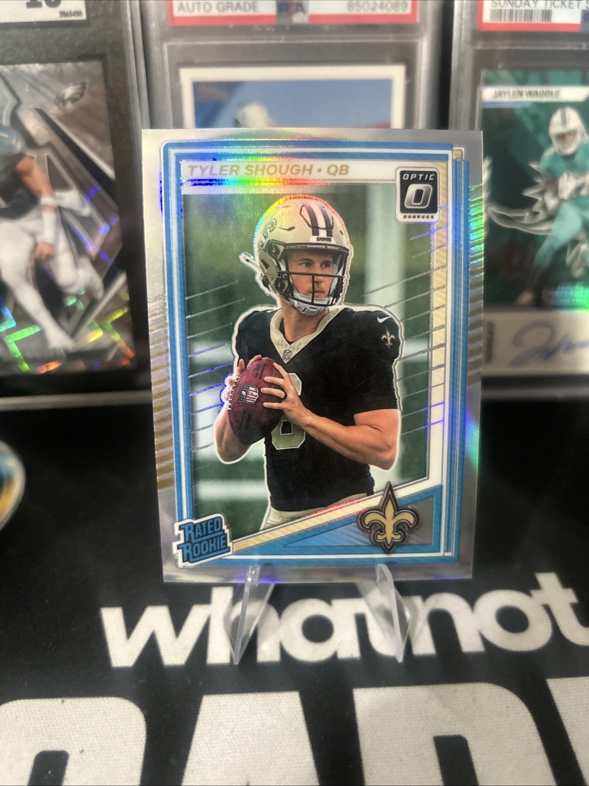 2025 Panini Donruss Optic Tyler Shough Silver Holo Prizm RC #223 Saints