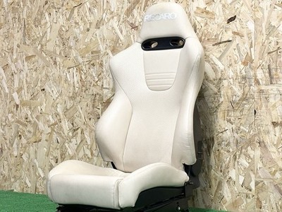RECARO SP-JC Leather Ivory Semi-Bucket Seat, Right Side with Seat Rail *Electric