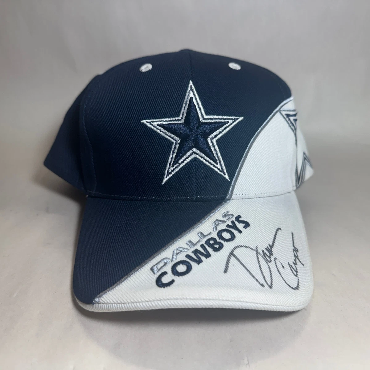 Official NFL Headwear Dallas Cowboy\'s Sideline Headwear Blue White Autographed New Era Dallas Cowboys NFL Sideline Navy Blue Star Logo  main image 3