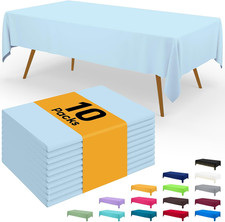 Disposable Table Cloth - 10 Pack, 54 X 108 Inch Waterproof Rectangle Tablecloths