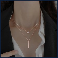 Popular Fashion Double Layer Pendant Necklace For Women Clavicle Chain Luxury